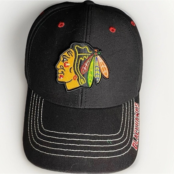 Chicago Blackhawks 47 Brand Black Hat Cap NHL Est 26 Hockey Classic OSFM - Picture 1 of 9